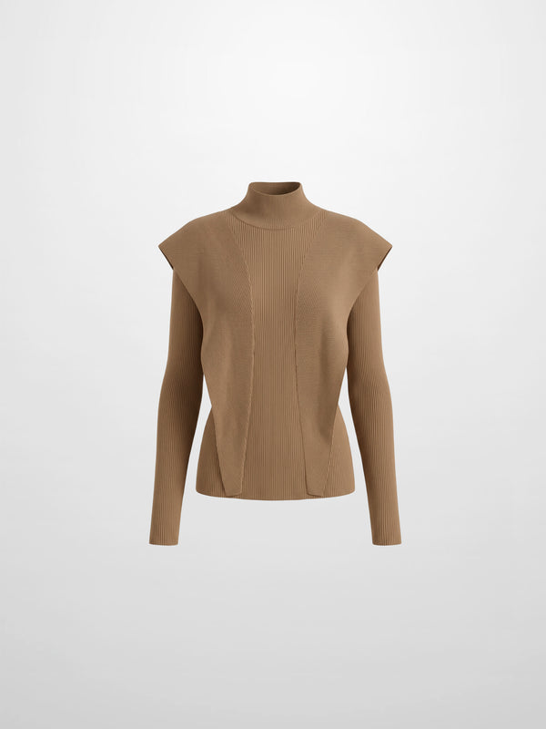 Side Ruffle Sweater - Latte