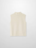 Sleeveless Mock Neck Sweater-Ivory