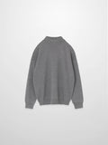 Mock Neck Thin Knit Sweater-Grey