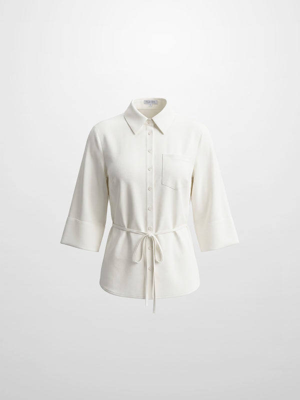 Tie Back Blouse-White