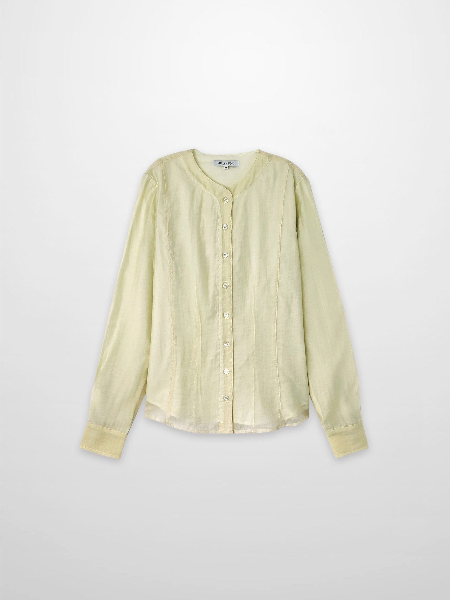 High V Neck Blouse-Mint