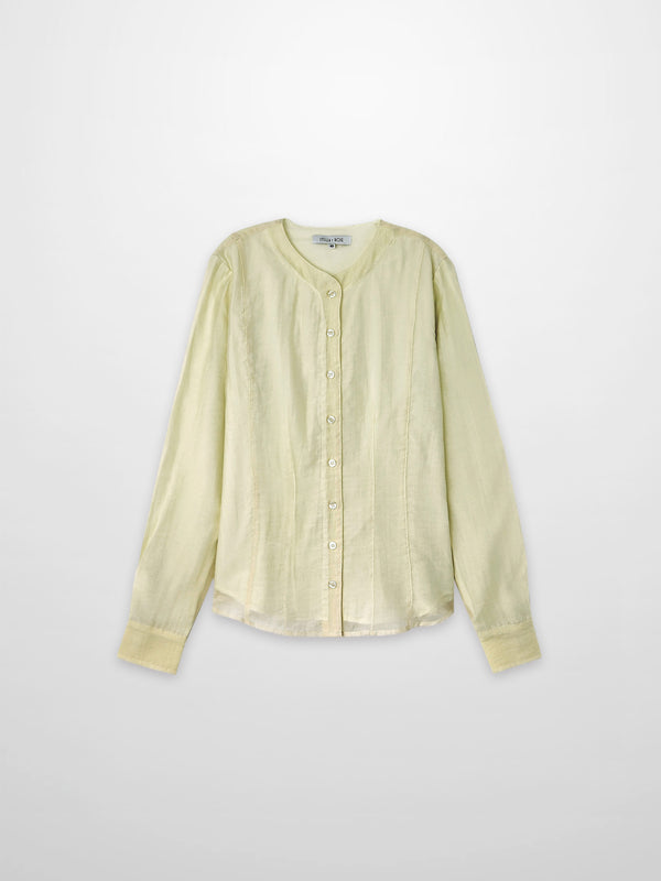 High V Neck Blouse-Mint