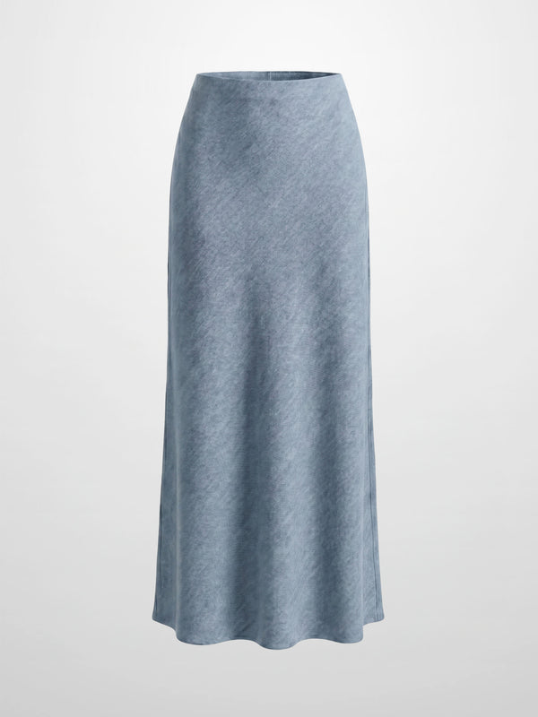 Classic Denim Skirt 37"-Light Blue