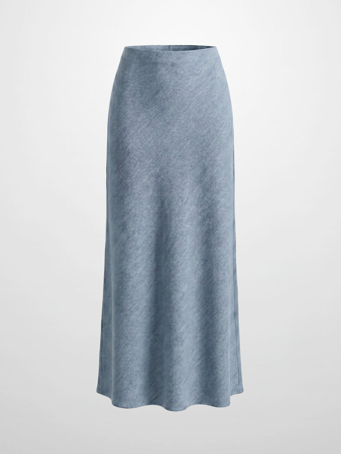 Classic Denim Skirt 37"-Light Blue
