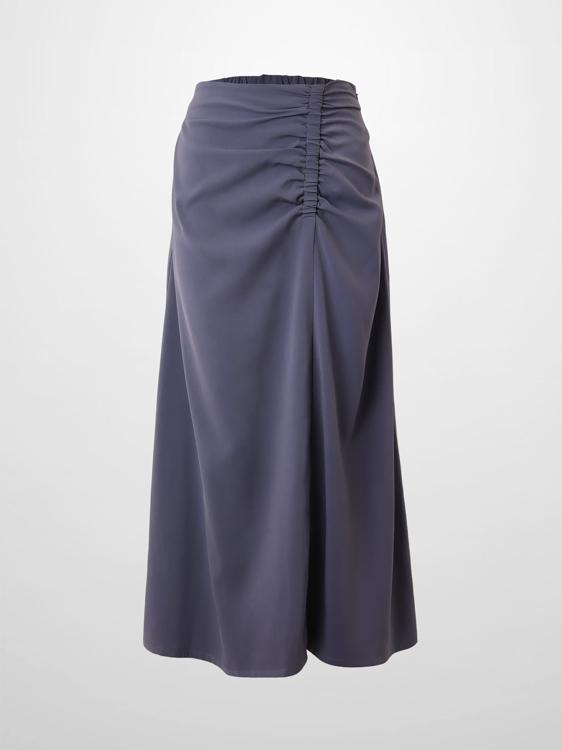 SIDE RUCHED SKIRT-BLUE