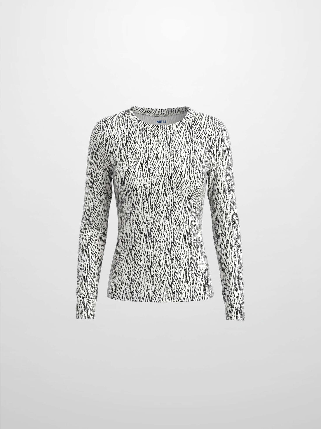 Basic Printed T-shirt-Black and White Speckled