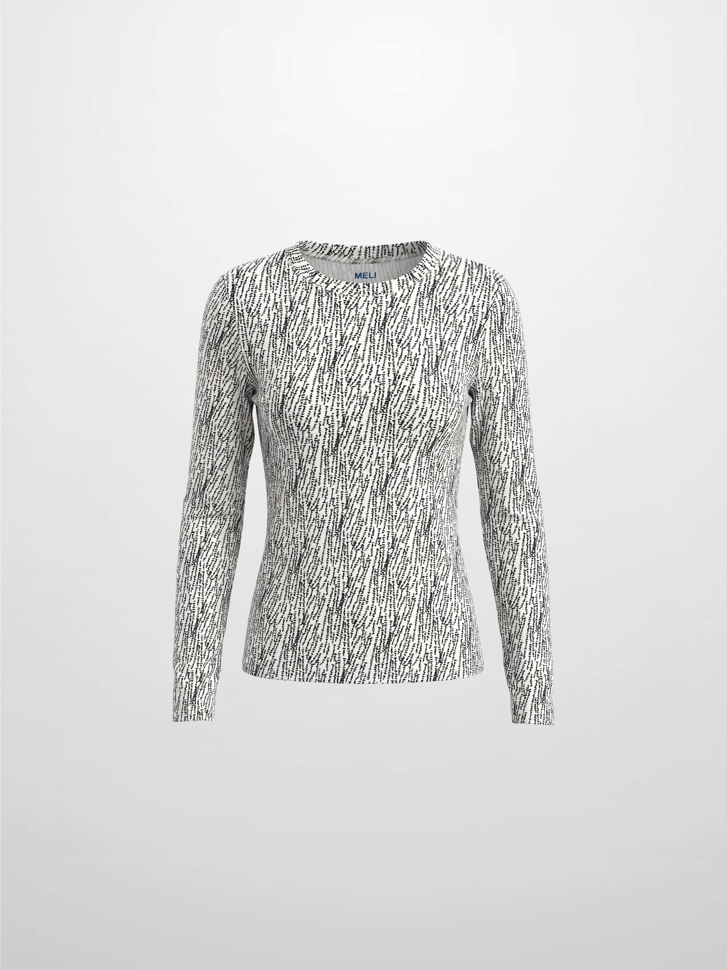 Basic Printed T-shirt-Black and White Speckled