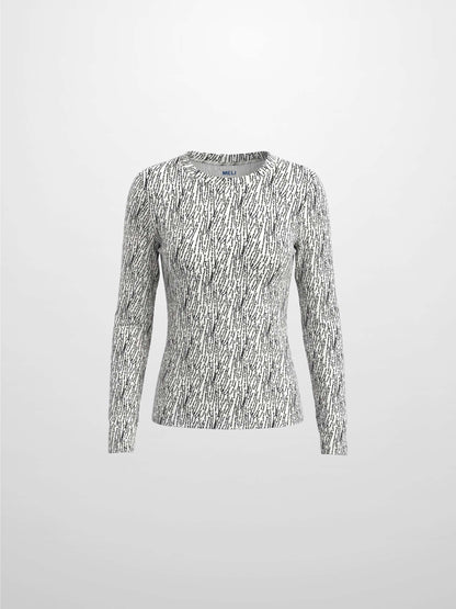 Basic Printed T-shirt-Black and White Speckled