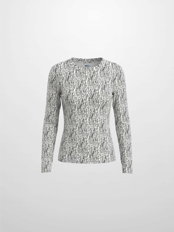 Basic Printed T-shirt-Black and White Speckled