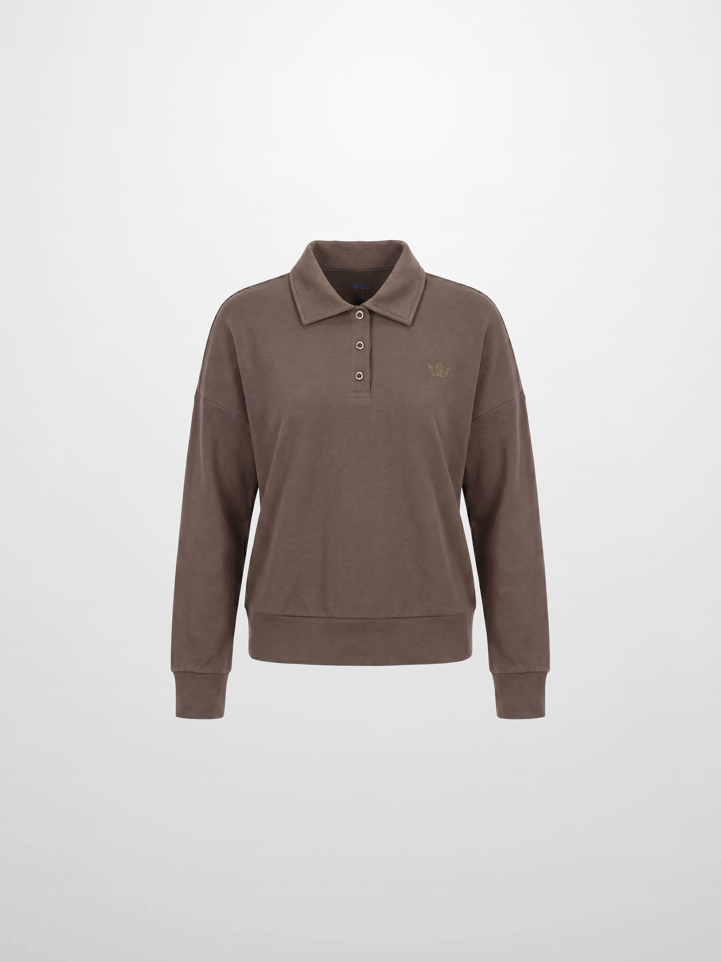 Collared Bomber Tee-Taupe
