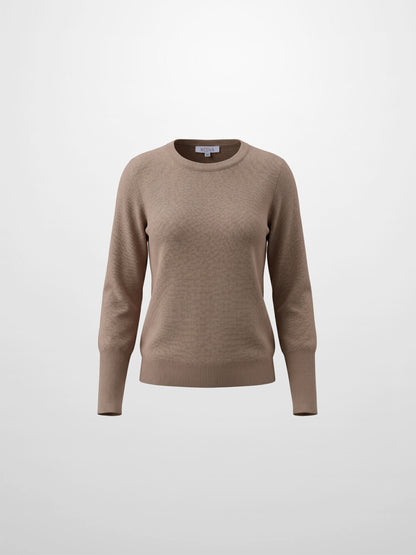 High Cuff Crew Sweater-Latte