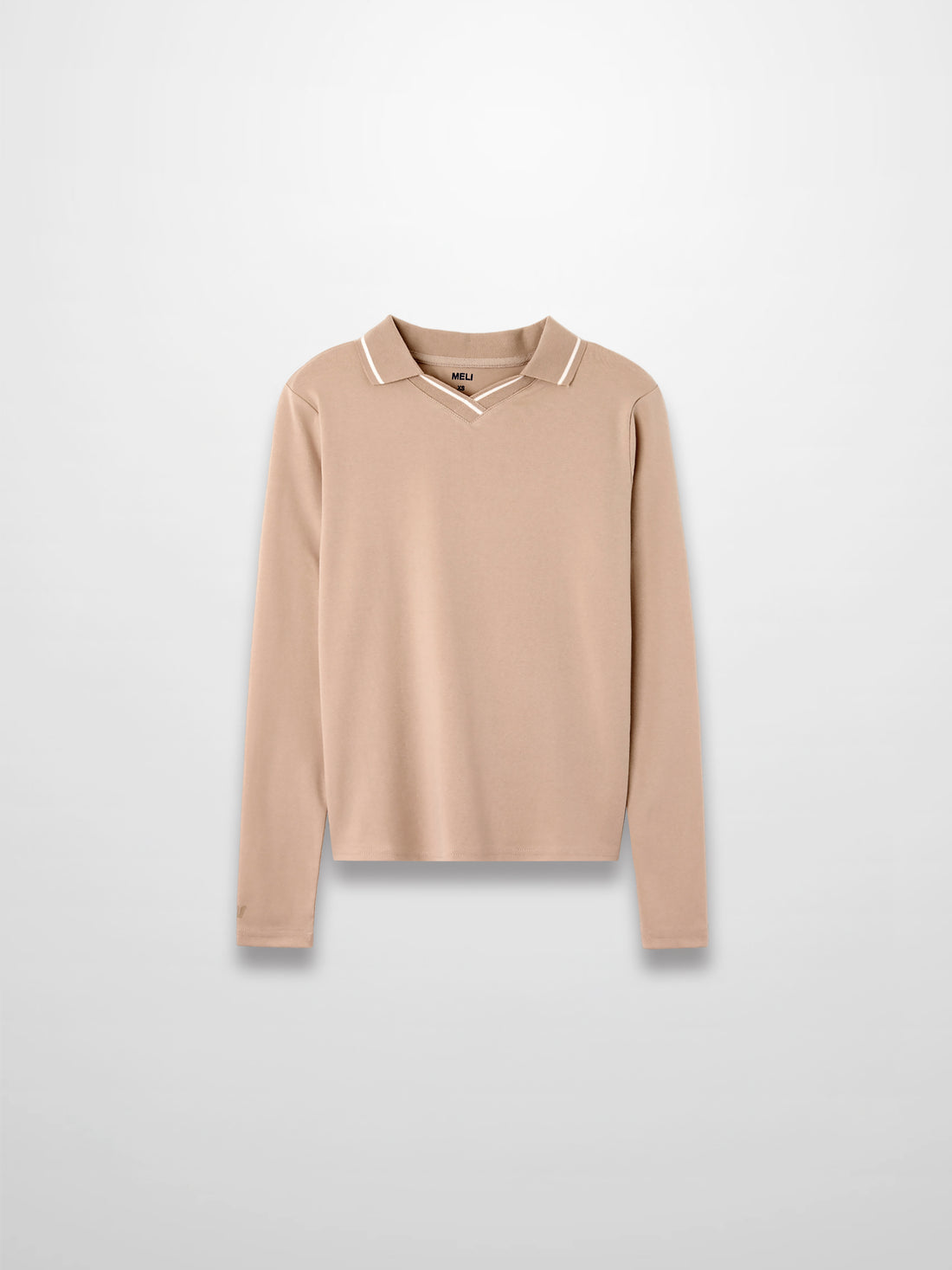 Collared High V T-Shirt-Bone