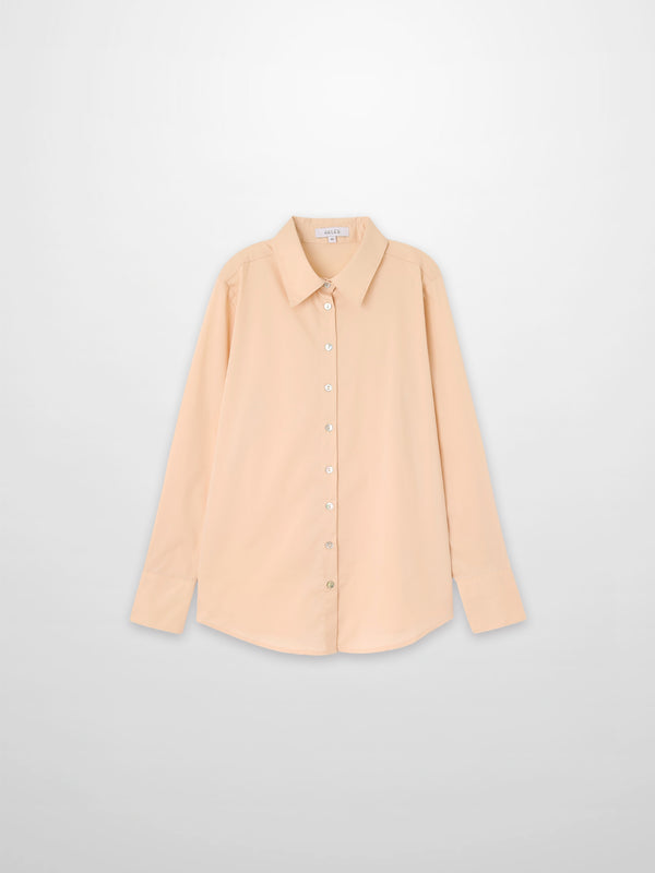 Cotton Button Down Blouse-Bone