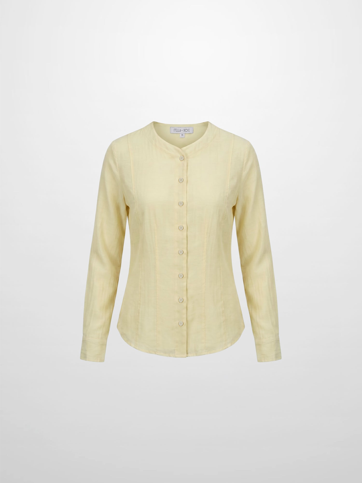 High V Neck Blouse-Cream