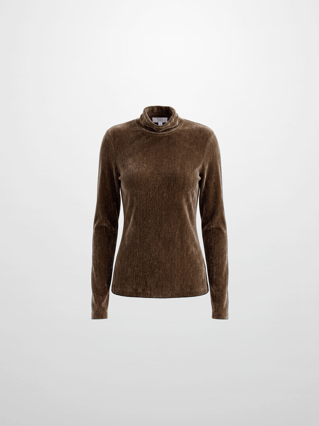 Textured Velour Turtleneck - Taupe