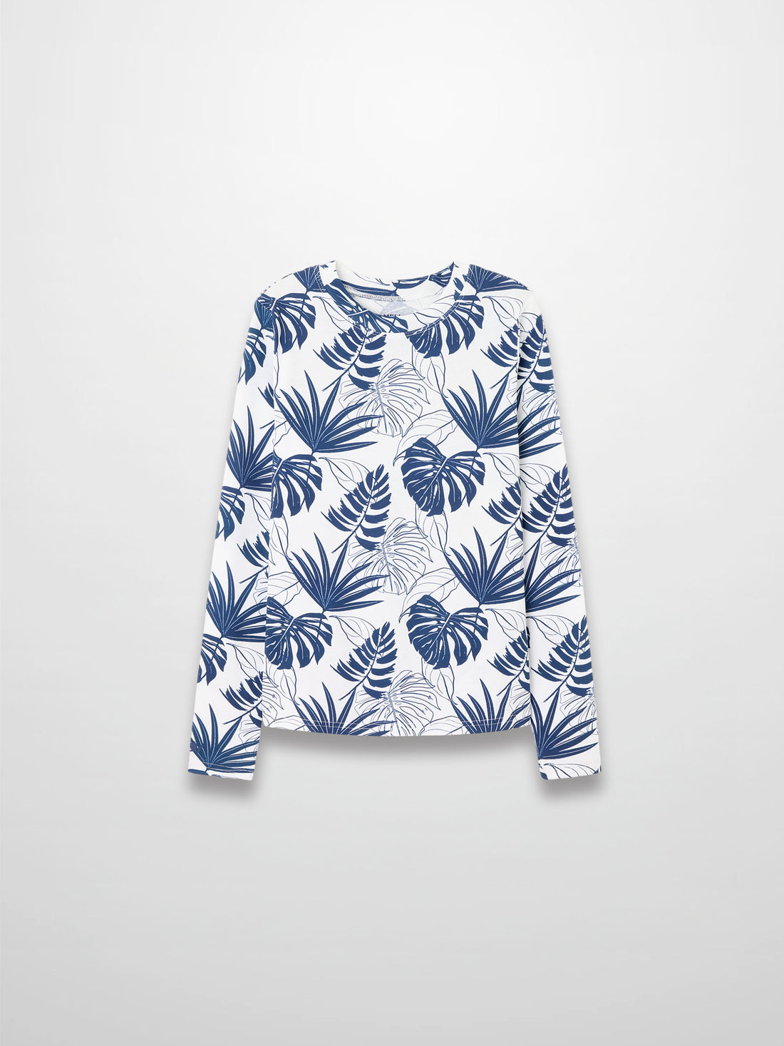 Basic Printed T-shirt-Navy Palm