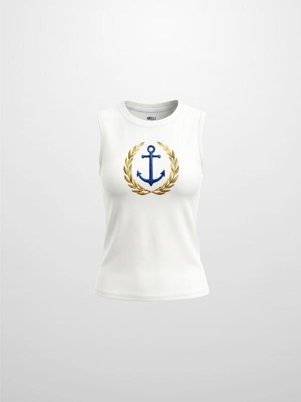 Sleeveless Tee-Sailor Emblem
