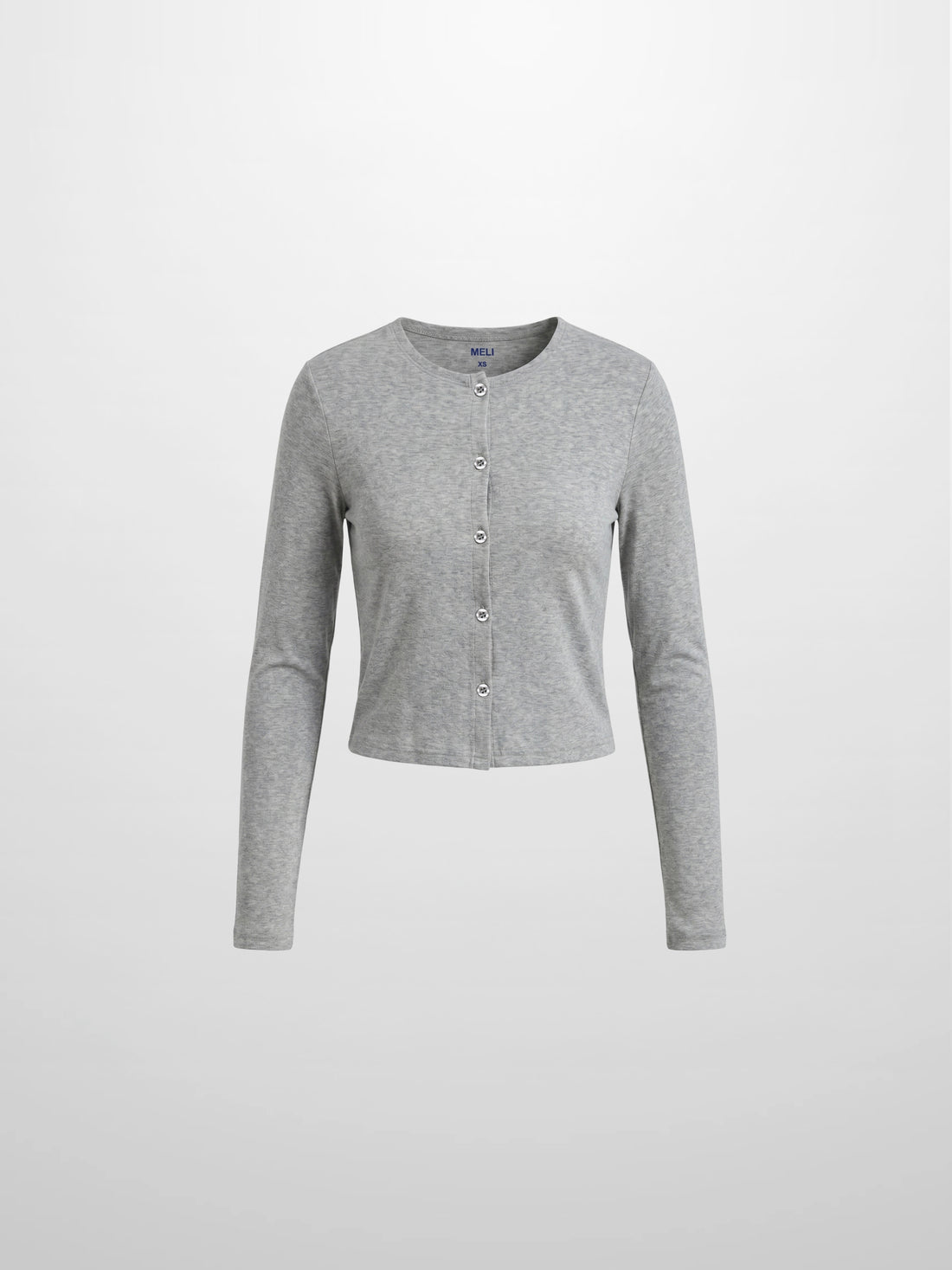 Crop T-Shirt Cardigan-Heathered Grey