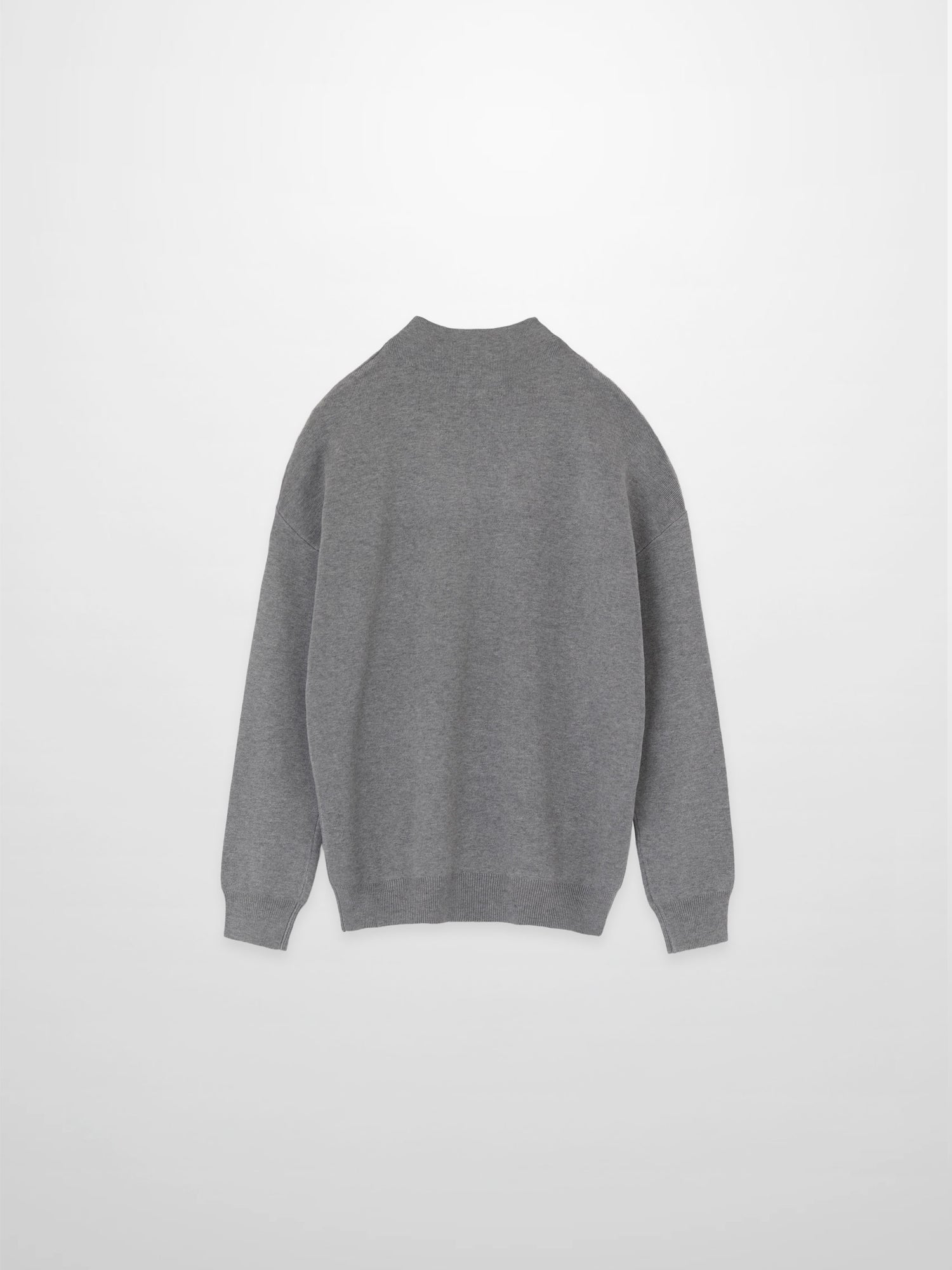 Mock Neck Thin Knit Sweater-Grey