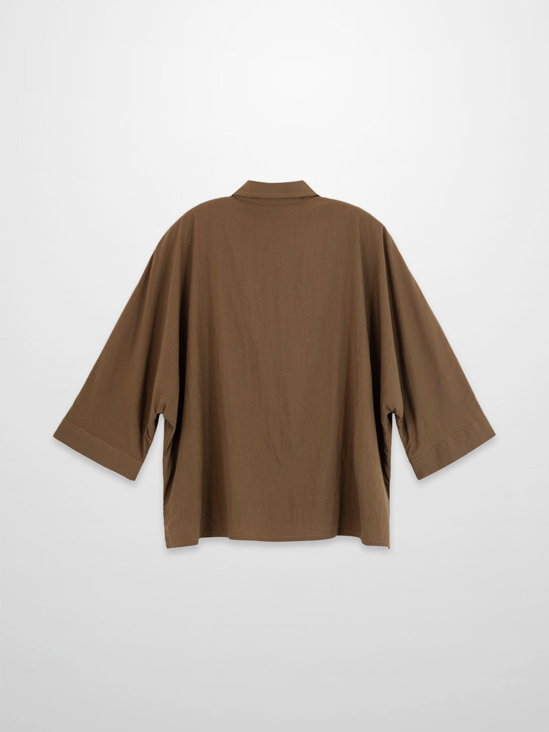 Boxy Dolman Sleeve Crinkle Blouse-Brown