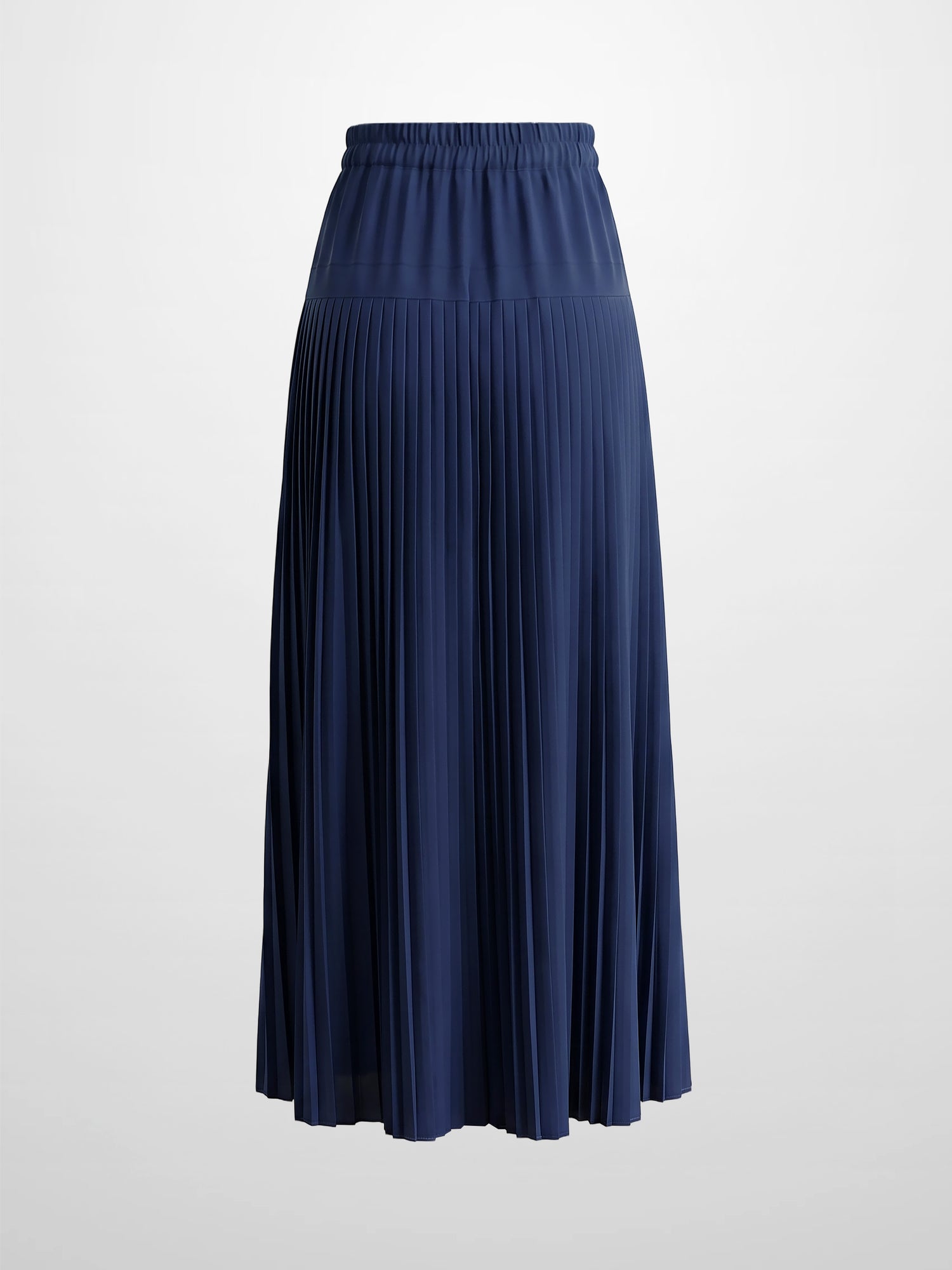 Chiffon Drop Waist Pleat Skirt-Navy
