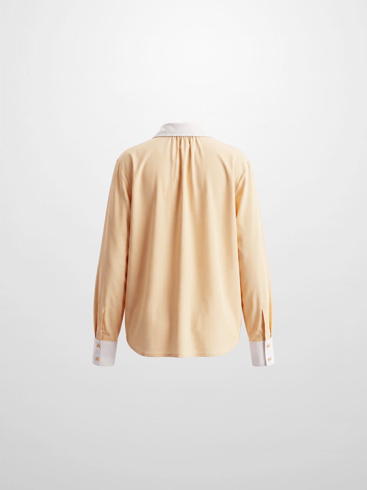White Collar Mini Dot Shirt-Yellow/White