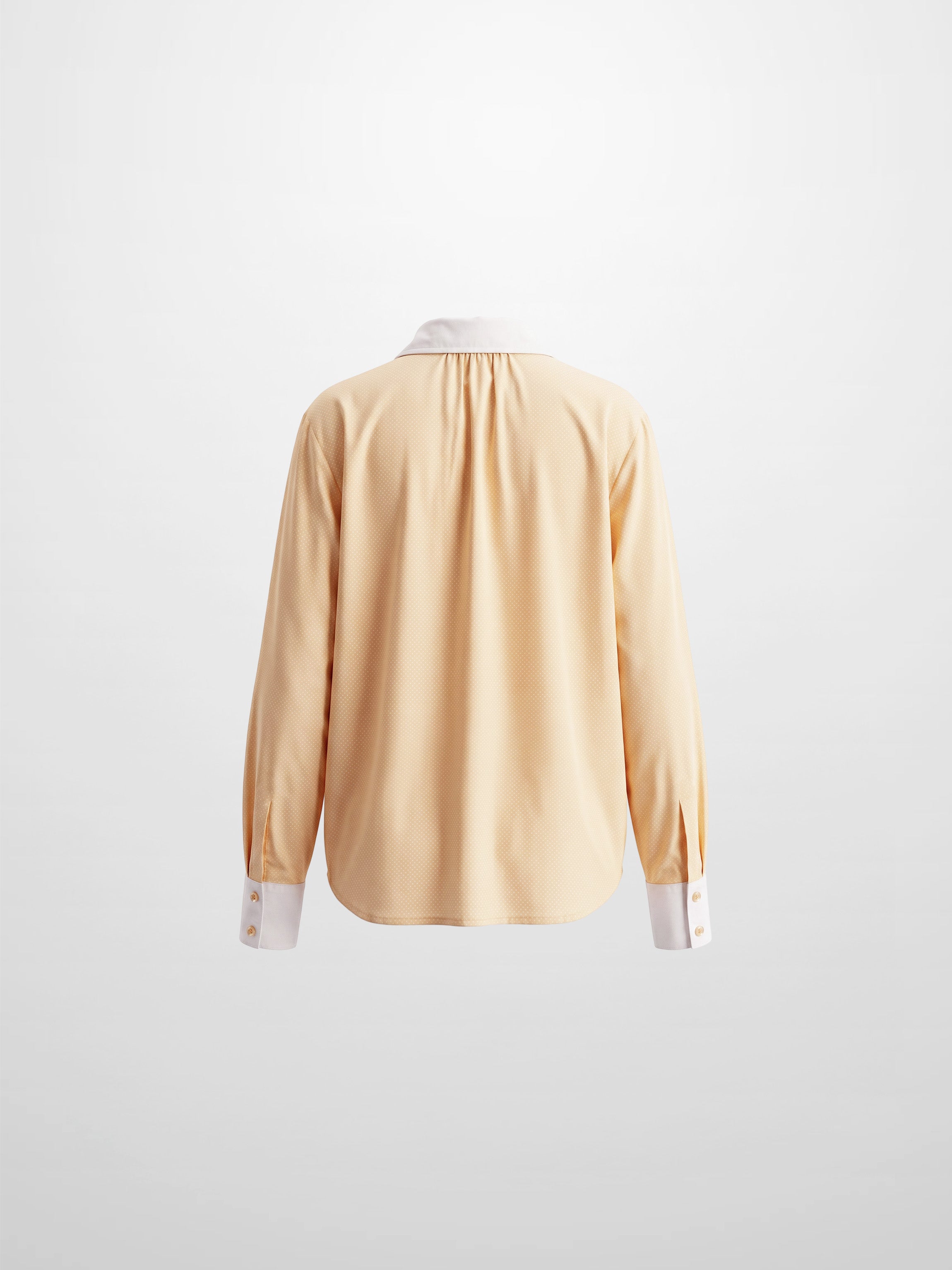 White Collar Mini Dot Shirt-Yellow/White