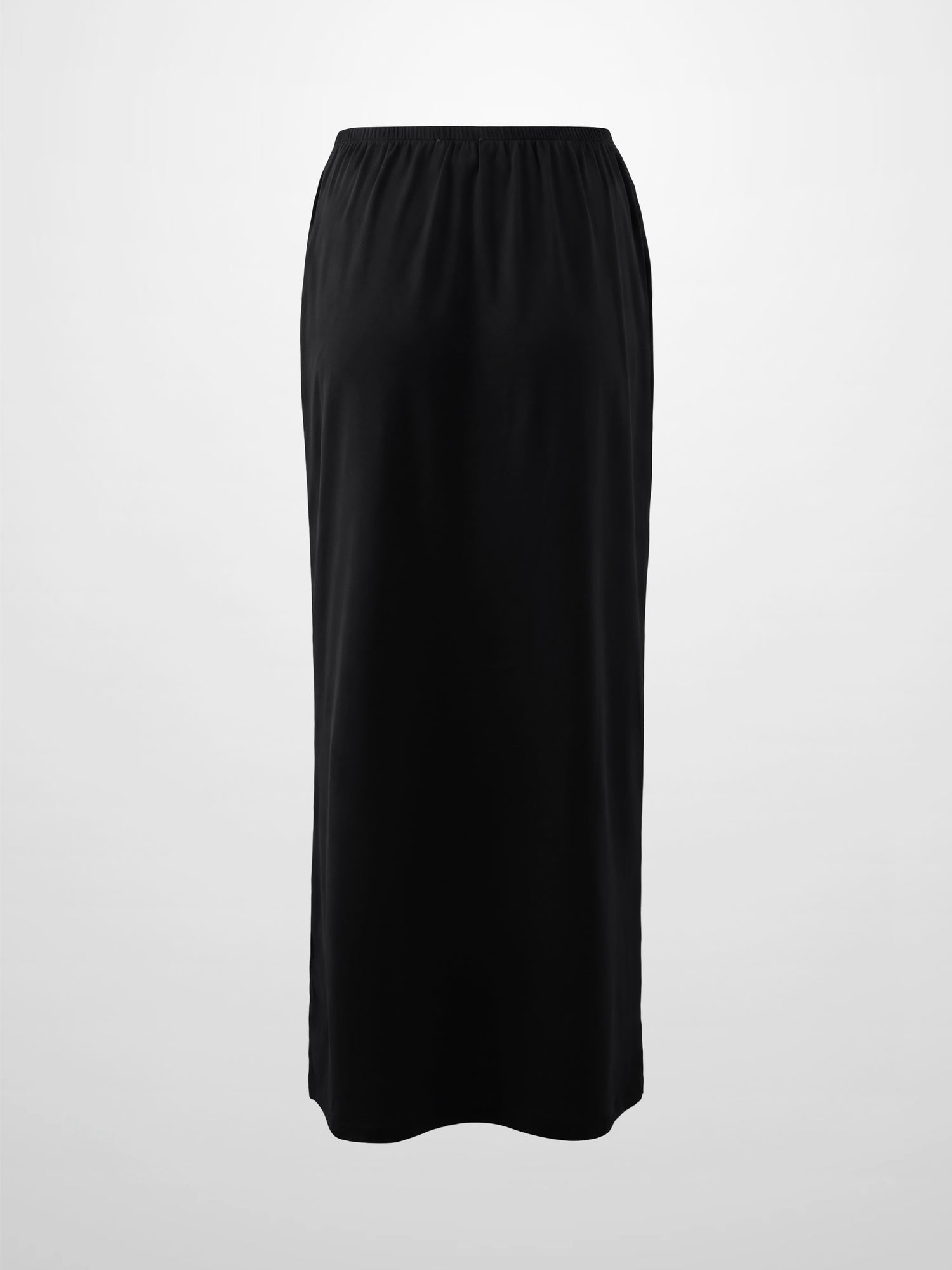 Straight Maxi Drawstring T-Shirt Skirt-Black