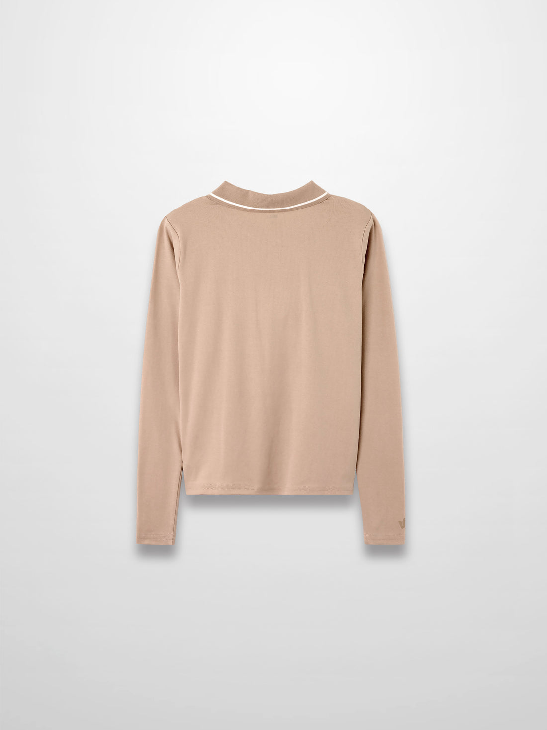 Collared High V T-Shirt-Bone