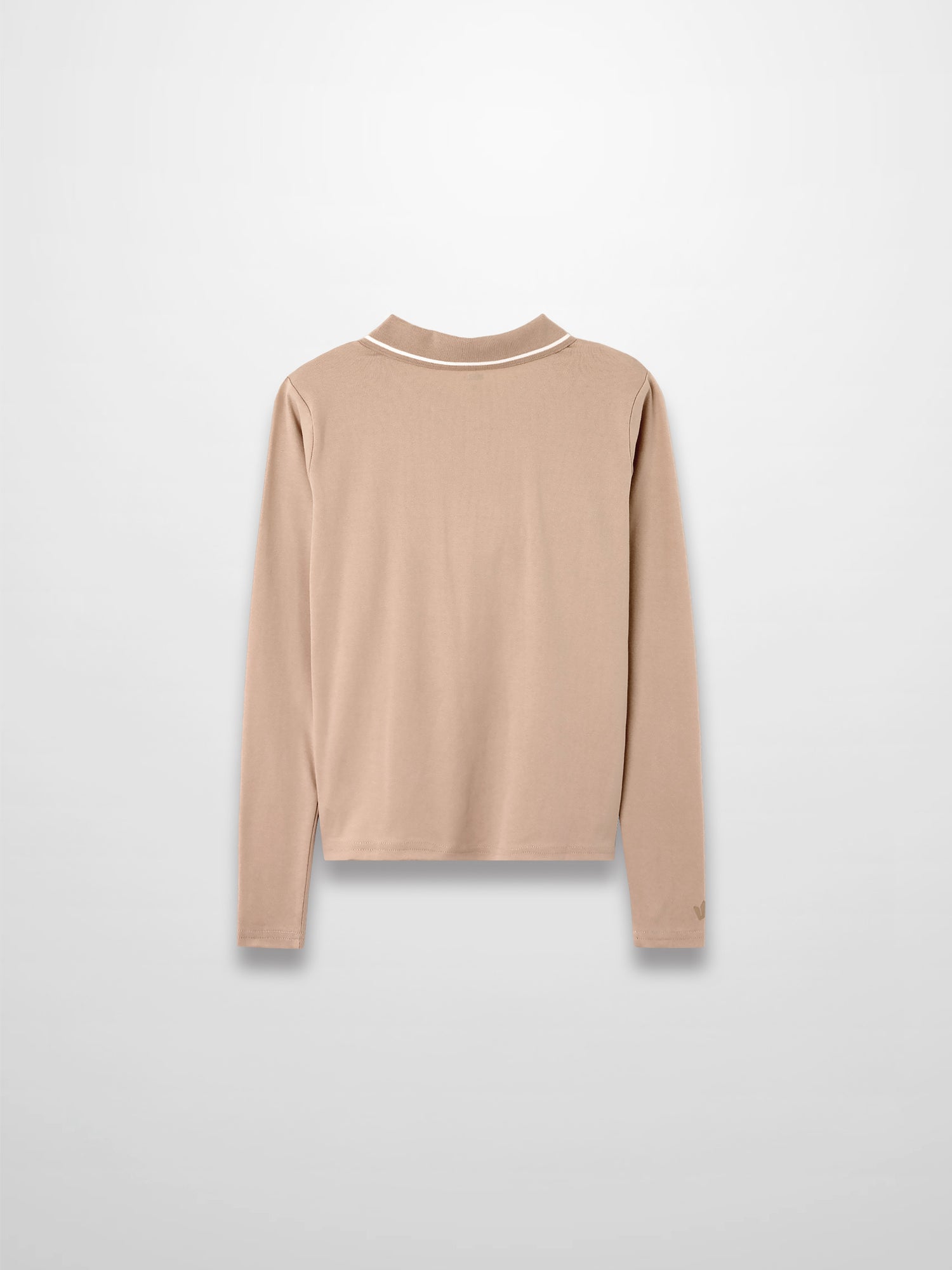 Collared High V T-Shirt-Bone