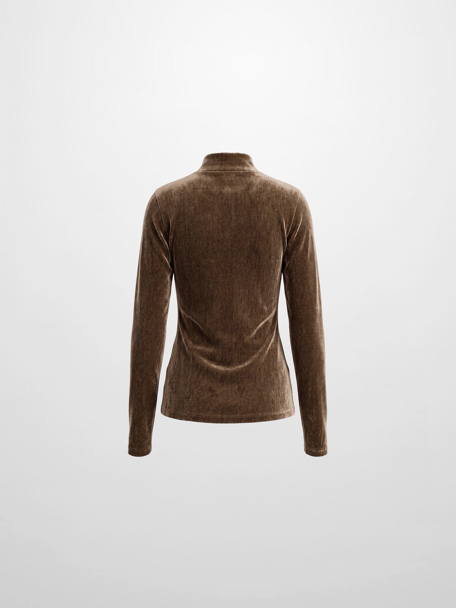 Textured Velour Turtleneck - Taupe