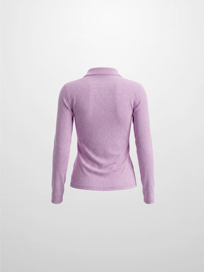 Heathered Collared Tee-Lavender