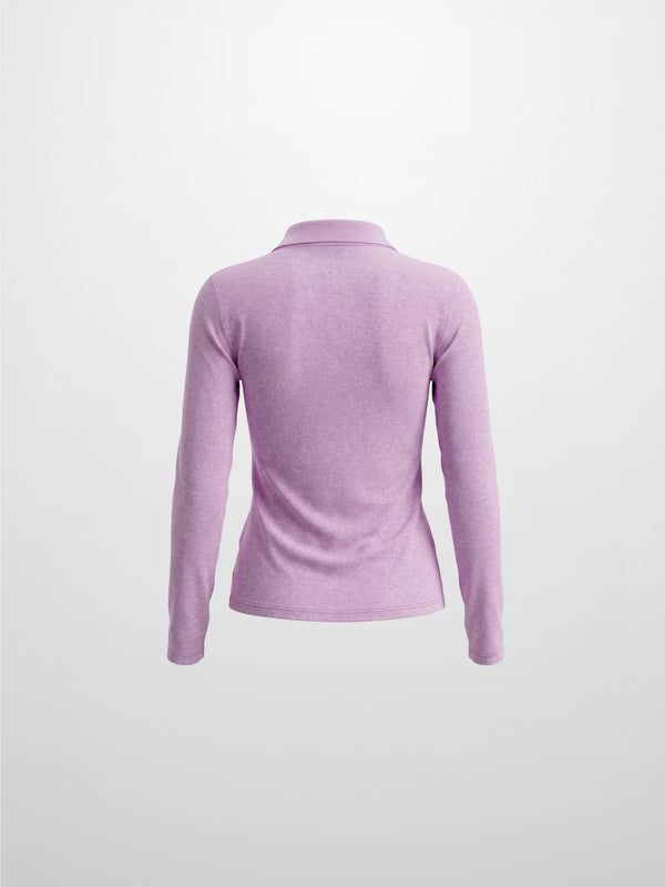 Heathered Collared Tee-Lavender