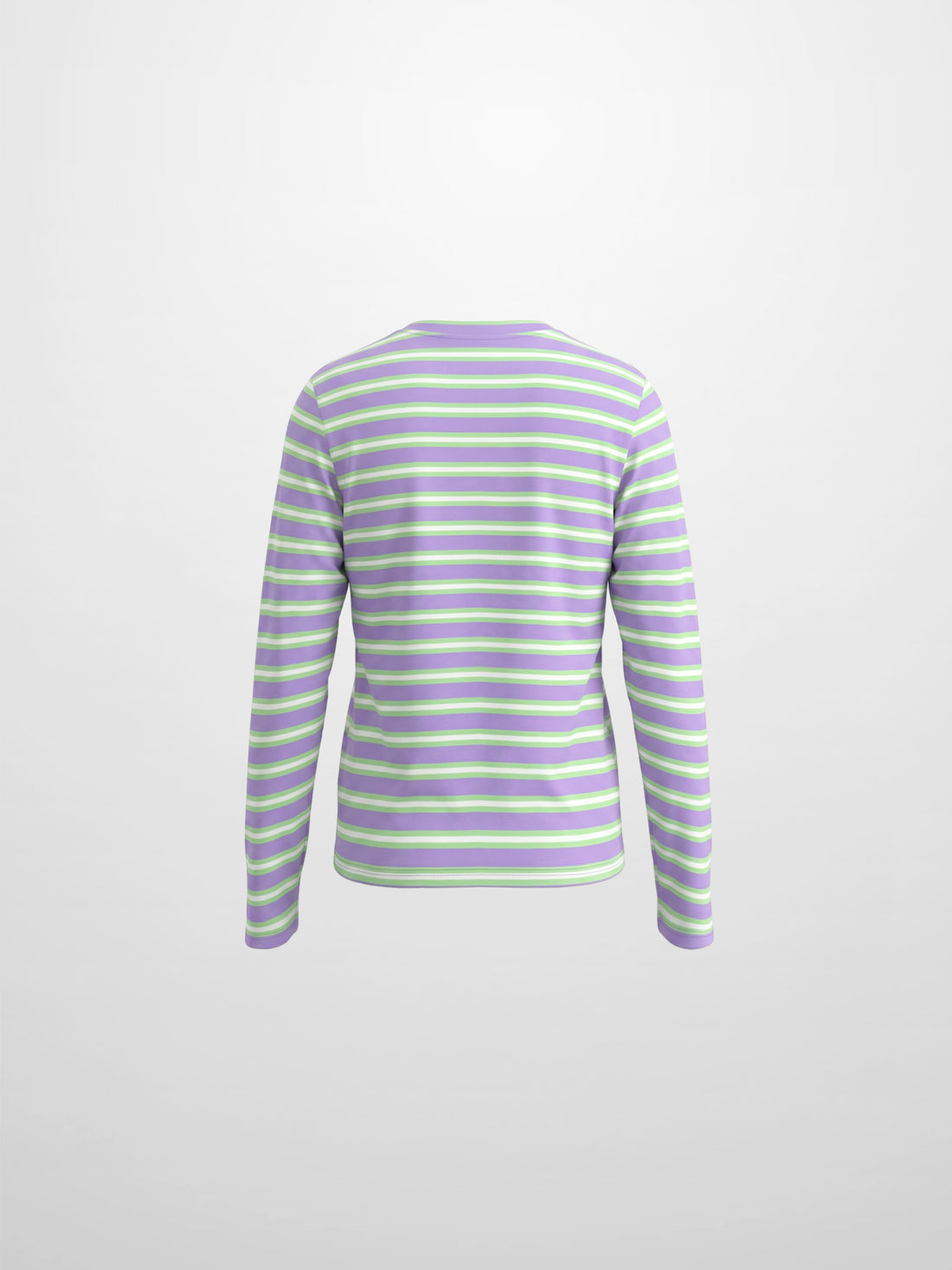 Embroidered Crown Striped Tee-Lavender/Mint/White
