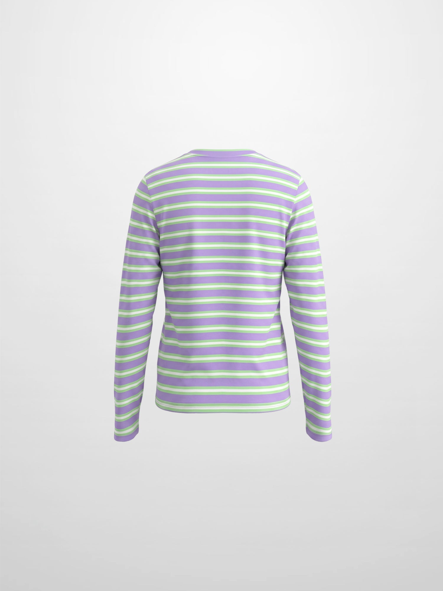 Embroidered Crown Striped Tee-Lavender/Mint/White