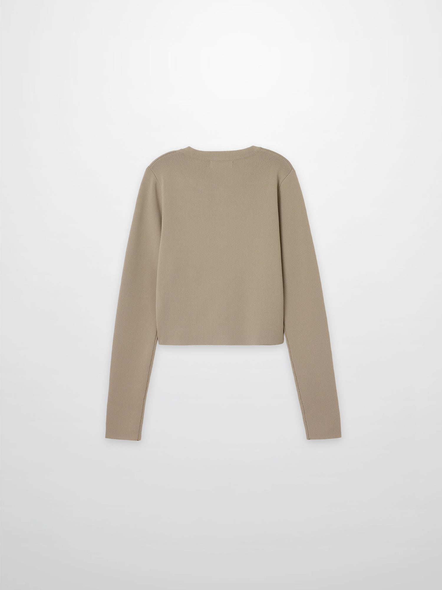 Gold Button Crop Cardigan-Latte