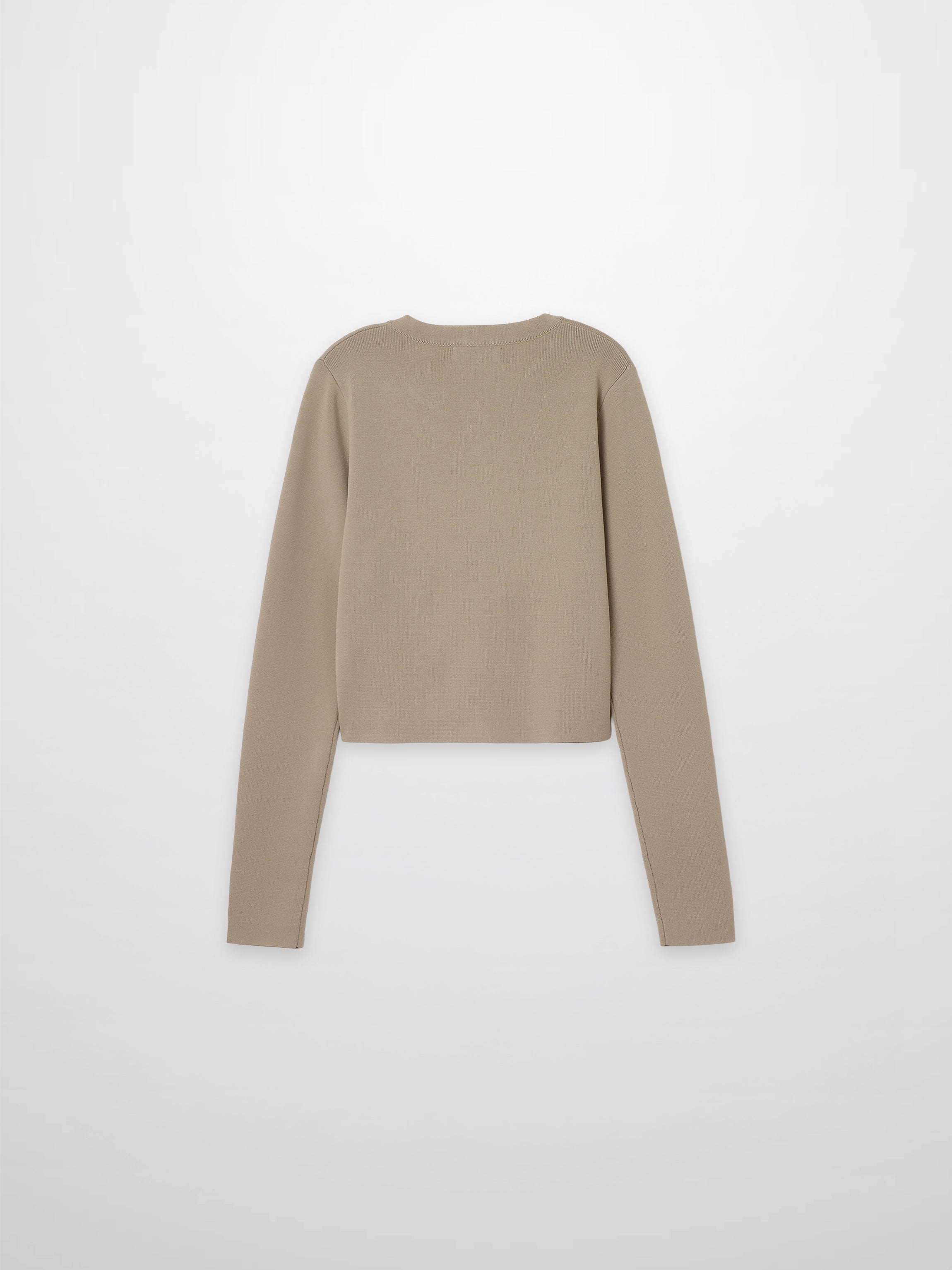 Gold Button Crop Cardigan-Latte