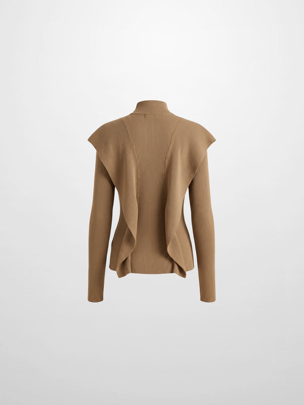 Side Ruffle Sweater - Latte