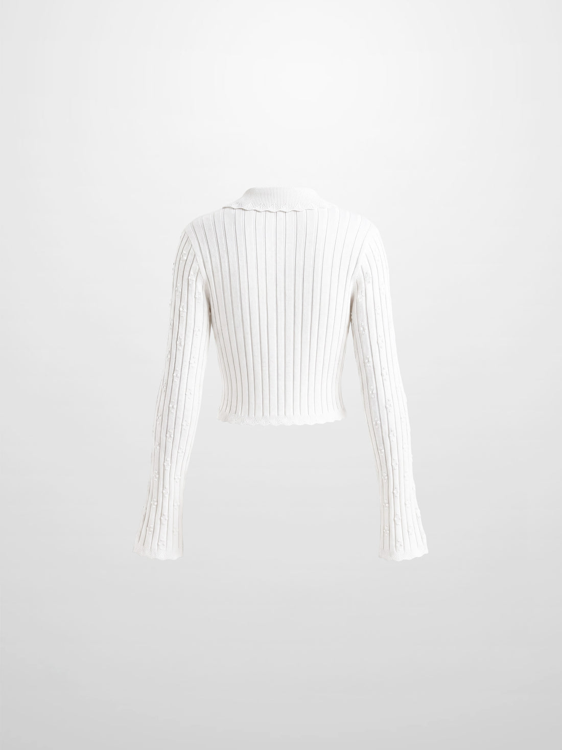 Scalloped Edge Cardigan-Cream