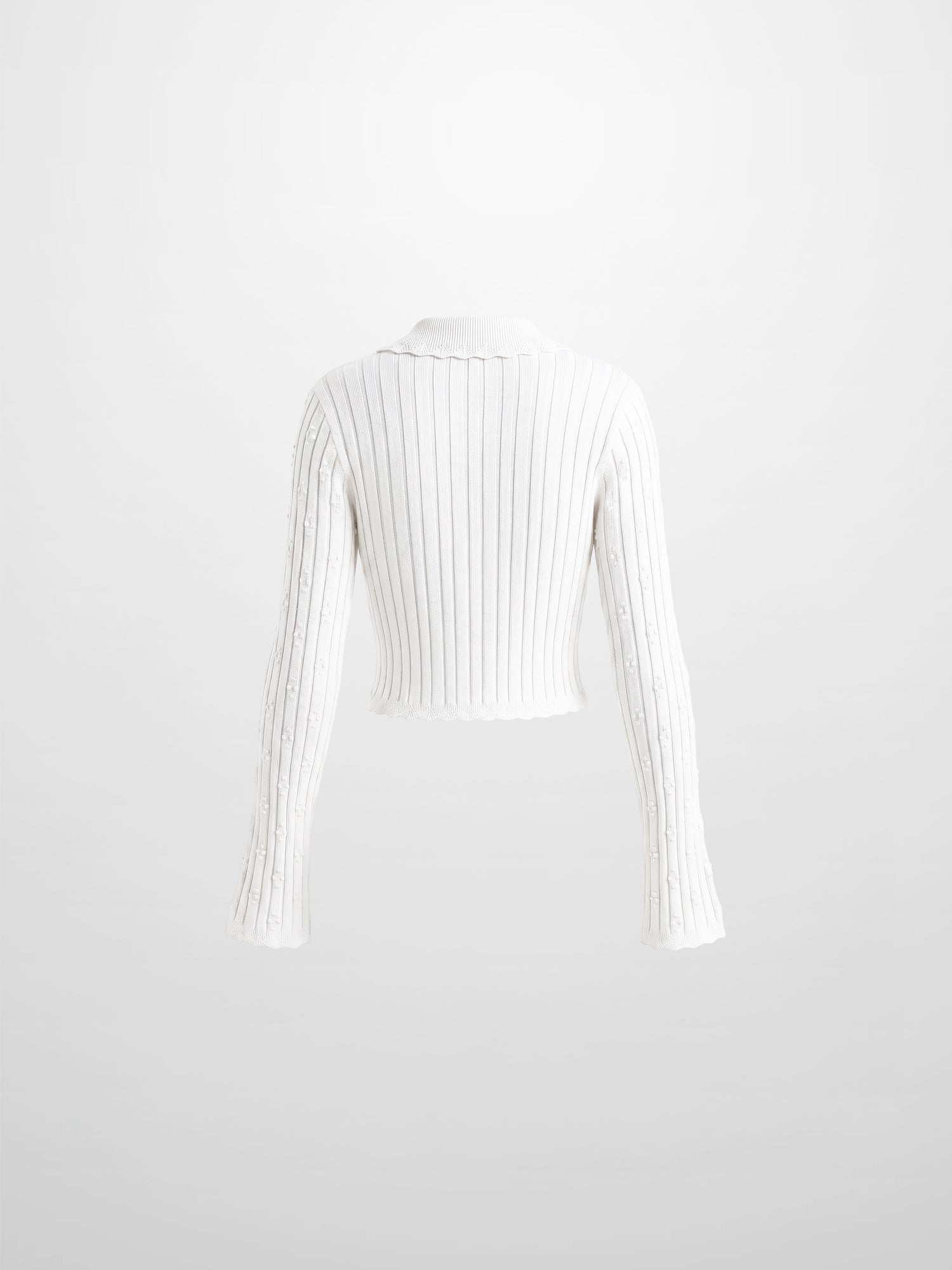 Scalloped Edge Cardigan-Cream