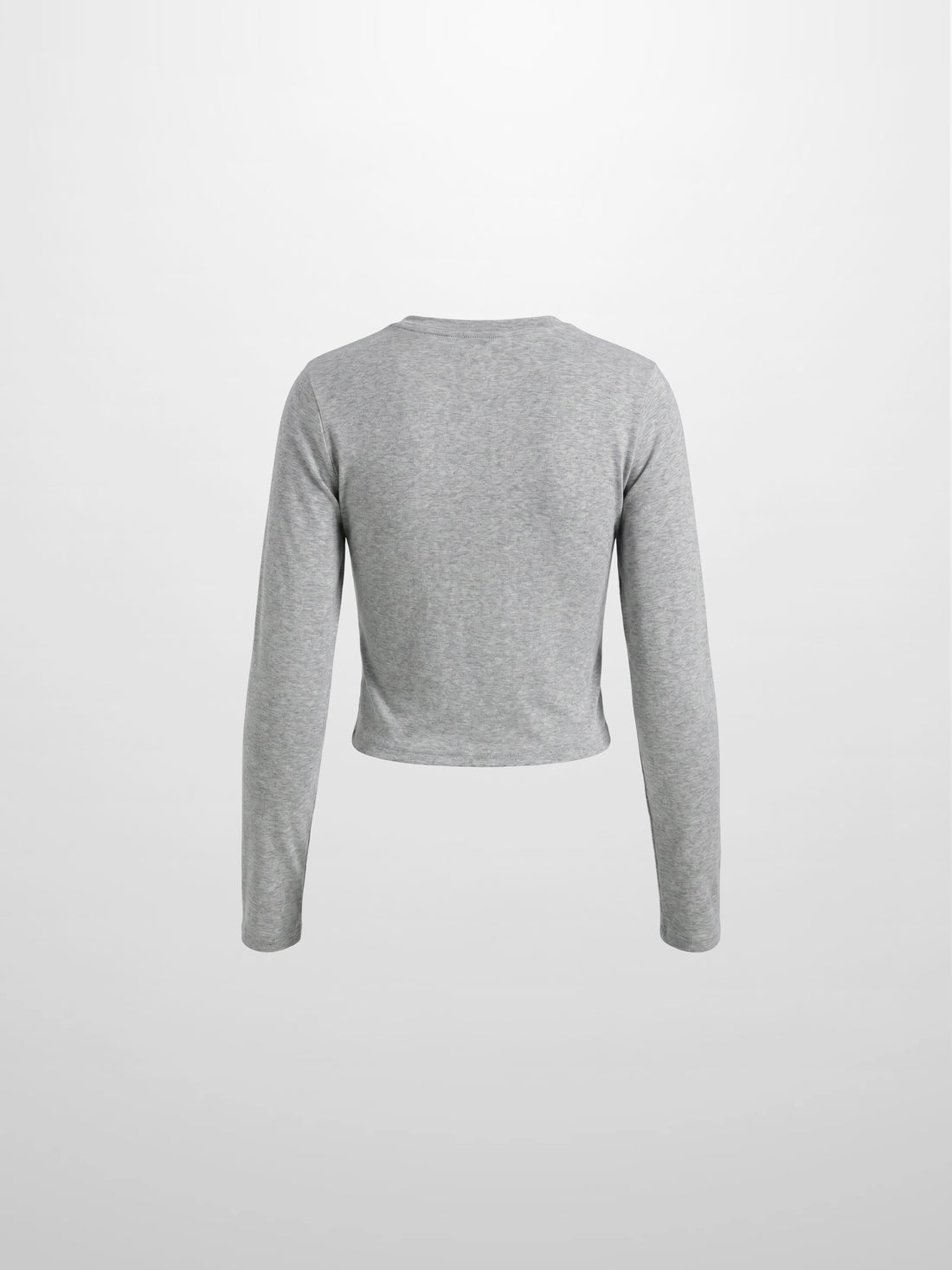 Crop T-Shirt Cardigan-Heathered Grey