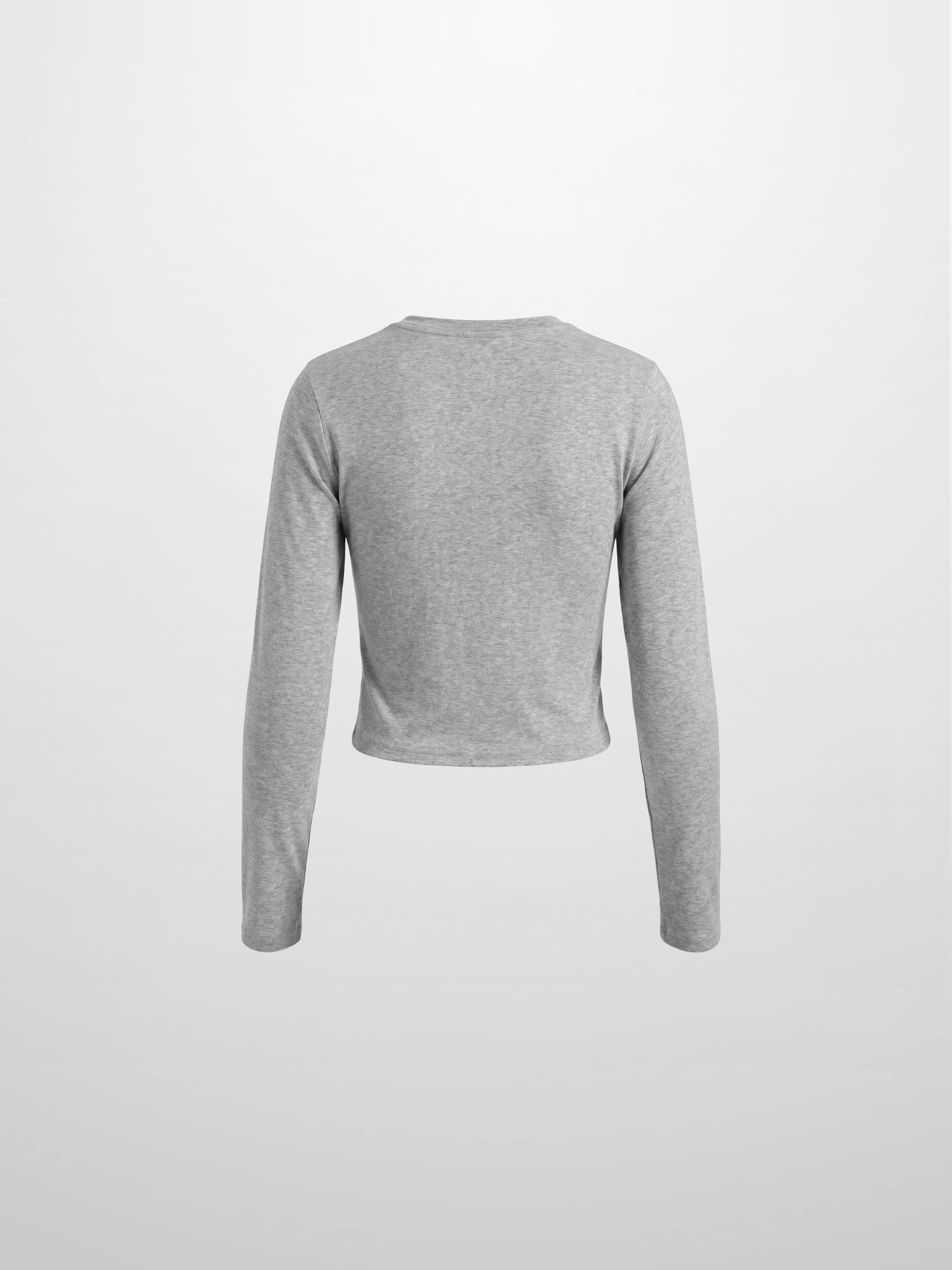 Crop T-Shirt Cardigan-Heathered Grey