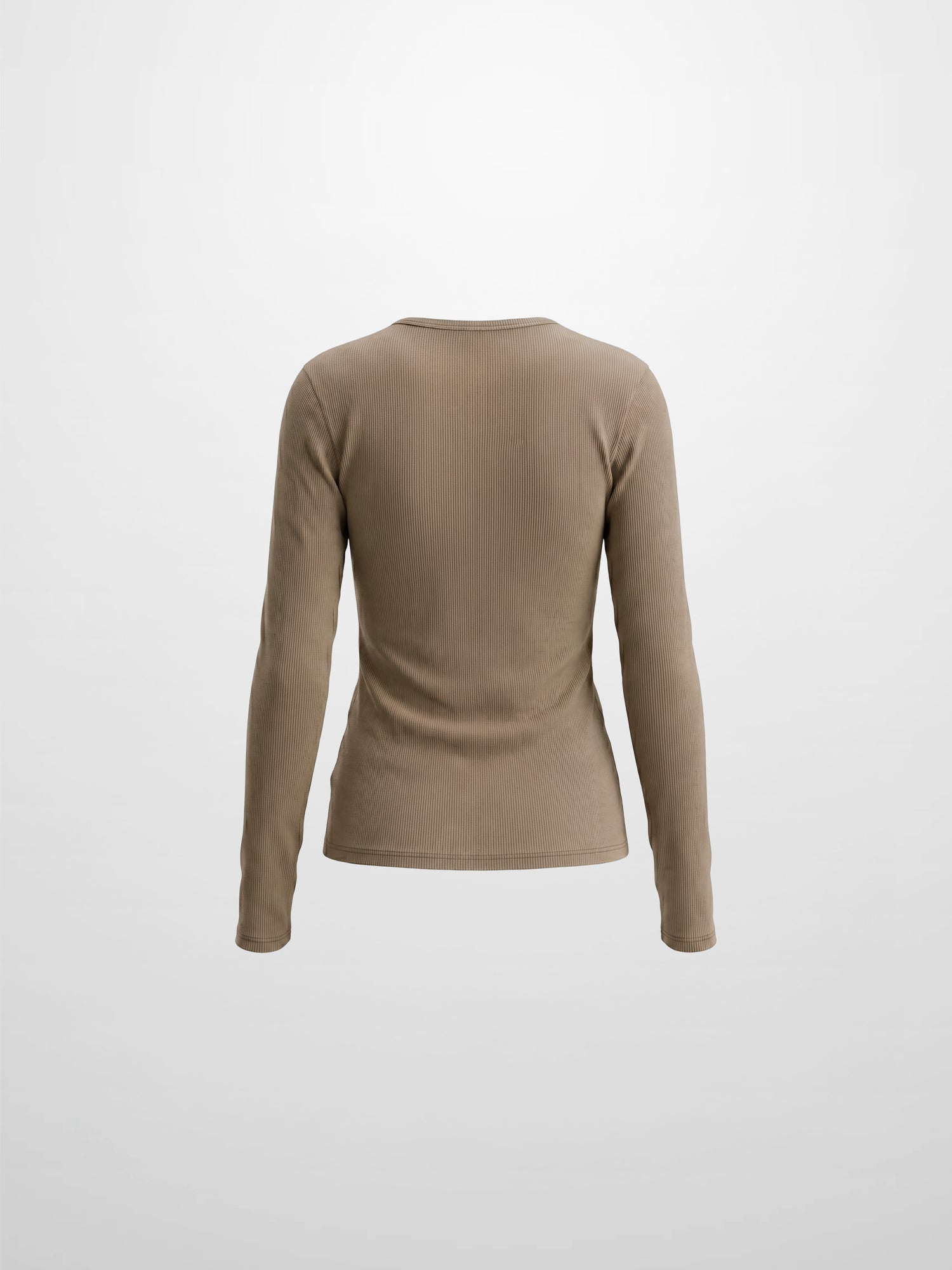 Soft Ribbed High V Tee-Taupe