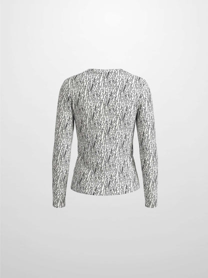 Basic Printed T-shirt-Black and White Speckled