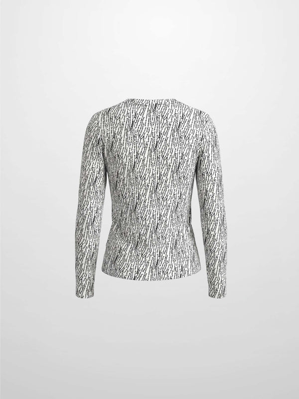 Basic Printed T-shirt-Black and White Speckled