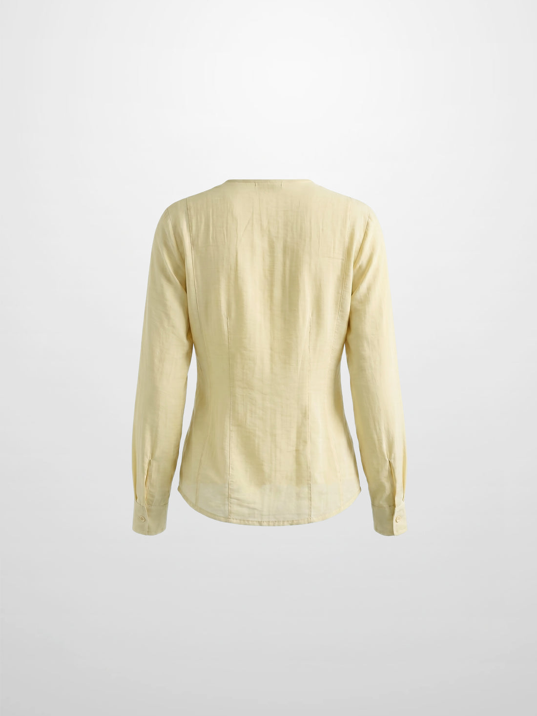 High V Neck Blouse-Cream