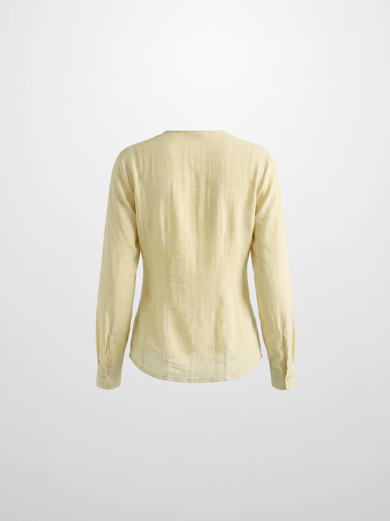 High V Neck Blouse-Cream