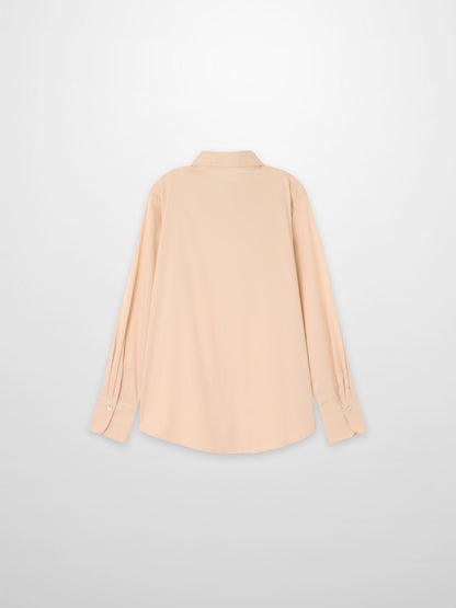 Cotton Button Down Blouse-Bone