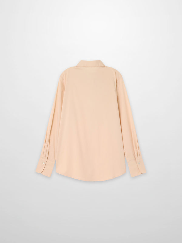 Cotton Button Down Blouse-Bone
