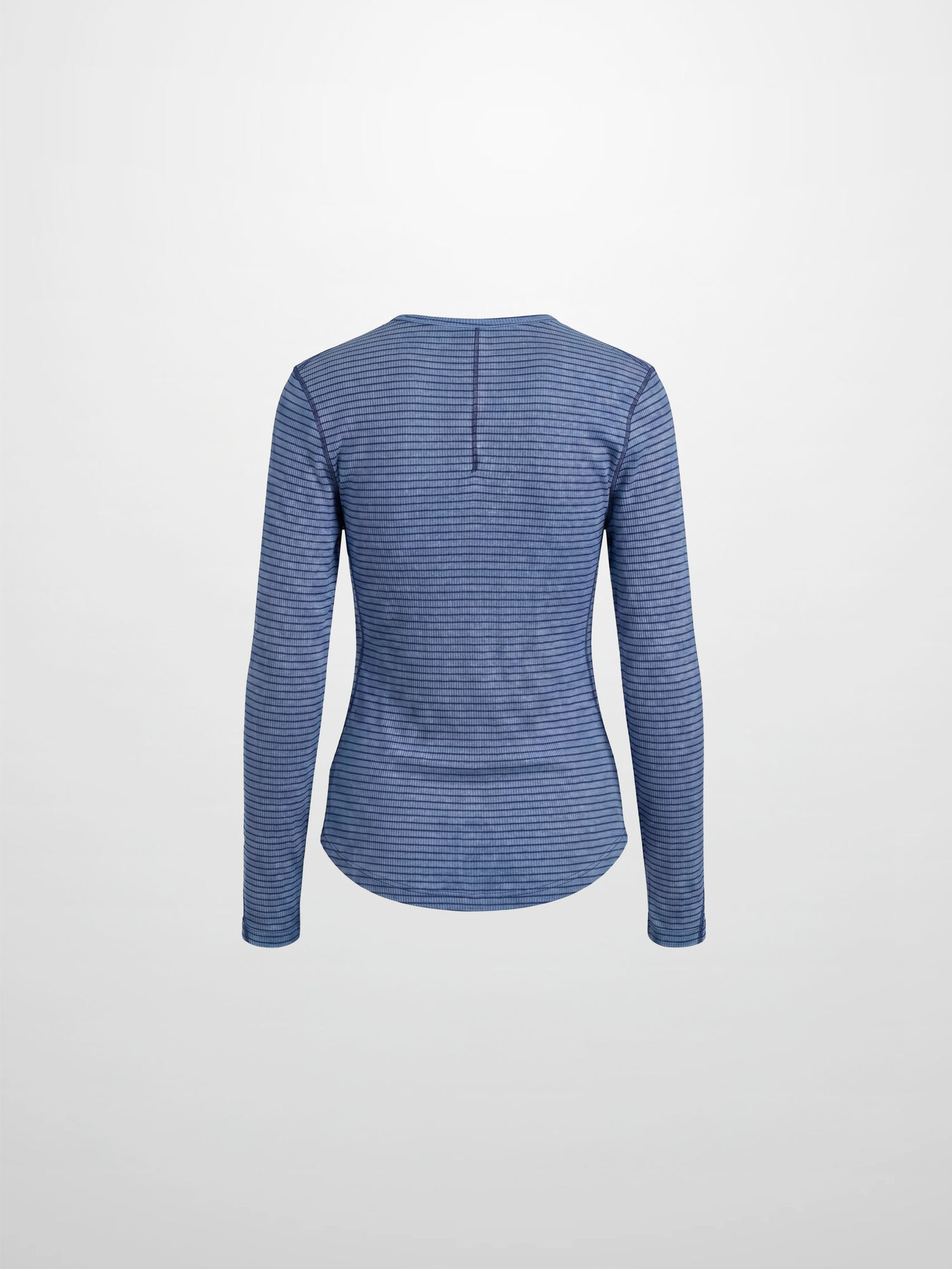 Striped Cross Stitch T-Shirt-Denim Blue